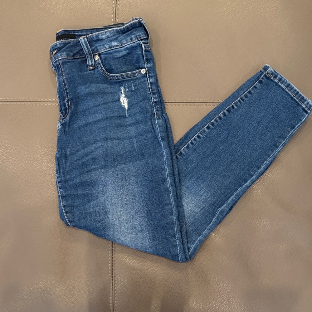 Kendall & Kylie Deep Blue Cropped Jeans